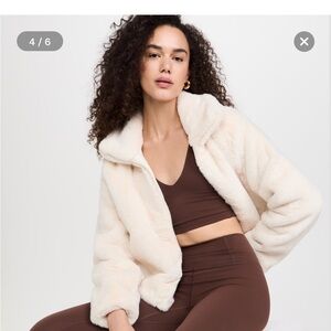 NWT Beyond Yoga Cream Fur Jacket